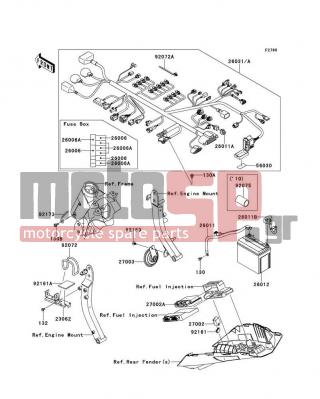 KAWASAKI - Z1000 2012 -  - Chassis Electrical Equipment - 56030-0361 - LABEL,FUSE BOX
