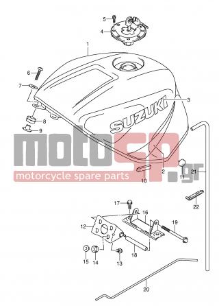 SUZUKI - GSX-R600 (E2) 2001 - Body Parts - FUEL TANK (MODEL K2) - 44542-35F00-000 - CUSHION, SIDE REAR