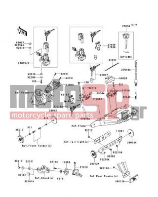 KAWASAKI - Z1000 2012 -  - Ignition Switch/Locks/Reflectors - 92151-1946 - BOLT,TORX,6X22