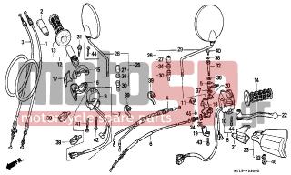 HONDA - XRV750 (IT) Africa Twin 1993 - Frame - HANDLE LEVER/SWITCH/CABLE - 35330-MK5-003 - SWITCH ASSY., CLUTCH