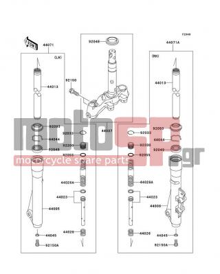 KAWASAKI - AN112 2011 -  - Front Fork - 44006-0035 - PIPE-RIGHT FORK OUTER