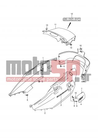SUZUKI - AN650A (E2) ABS Burgman 2009 - Body Parts - SIDE COVER (AN650K6/K7) - 47111-10G11-YHG - COVER, SIDE RH (GRAY)
