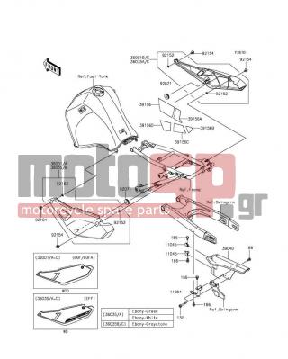KAWASAKI - KLR™650 2016 - Body Parts - Side Covers/Chain Cover - 36001-0098-36K - COVER-SIDE,LH,M.C.GRAY