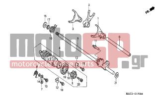 HONDA - CBR1100XX (ED) 2002 - Engine/Transmission - GEARSHIFT DRUM - 24610-MAT-000 - SPINDLE COMP., GEARSHIFT