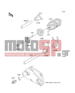 KAWASAKI - CANADA ONLY 2011 - Engine/Transmission - Gear Change Drum/Shift Fork(s) - 13140-1218 - FORK-SHIFT,LOW&4TH