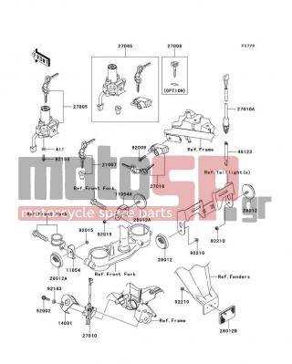 KAWASAKI - CANADA ONLY 2011 -  - Ignition Switch - 14091-1553 - COVER,SIDE STAND SWITCH