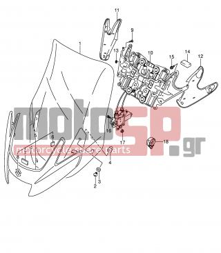 SUZUKI - AN650 (E2) Burgman 2004 - Body Parts - WIND SCREEN (AN650AK5) - 94661-10GA0-000 - COVER, LH