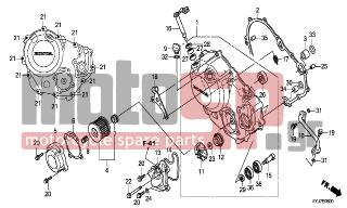 HONDA - CBR250R (ED) ABS   2011 - Engine/Transmission - RIGHT CRANKCASE COVER - 22821-KYJ-900 - RECEIVER, CLUTCH CABLE