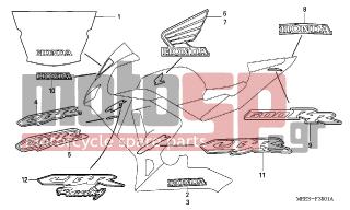 HONDA - CBR600RR (ED) 2004 - Body Parts - STRIPE (2) - 83262-MEE-000ZA - MARK, L. TOP SHELTER *TYPE1*