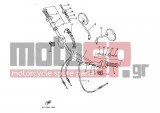 YAMAHA - XT 350 (GRC) 1991 - Frame - STEERING HANDLE CABLE - 55V-26290-00-00 - Rear View Mirror Assy(right)