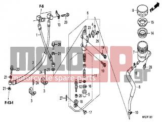 HONDA - CB600FA (ED)  2008 - Brakes - REAR BRAKE MASTERCYLINDER (CB600FA/FA3) - 46182-MEL-D21 - CIRCLIP