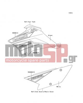 KAWASAKI - KLX®110 2011 - Body Parts - Decals(CBF) - 56069-0714 - PATTERN,SIDE COVER,LH