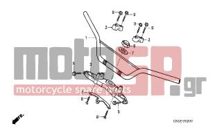 HONDA - XR80R (ED) 2003 - Engine/Transmission - HANDLE PIPE - 53100-GN1-A51ZA - PIPE, STEERING HANDLE *NH146M*
