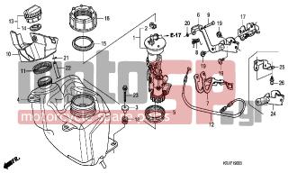 HONDA - FES150 (ED) 2004 - Body Parts - FUEL TANK - 95002-02120- - CLIP, TUBE (B12)