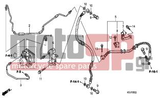 HONDA - FES150A (ED) ABS 2007 - Brakes - REAR BRAKE PIPE (FES125A)(FES150A) - 90145-MS9-612 - BOLT, OIL, 10X22