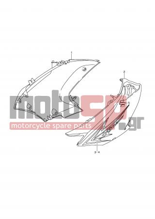 SUZUKI - DL650A (E2) ABS V-Strom 2007 - Body Parts - SIDE COWLING (MODEL K9) - 94403-27G40-YPA - COWL ASSY, SIDE LH (WHITE)