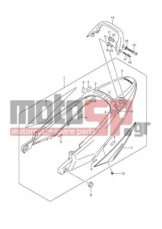 SUZUKI - GSXF650 (E2) 2010 - Body Parts - SEAT TAIL COVER (MODEL K8:CWH,EGR) -  - TAPE, SEAT TAIL COVER, CENTER 