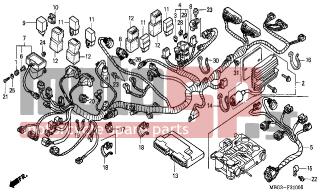 HONDA - VFR800 (ED) 2000 - Electrical - WIRE HARNESS - 91413-679-000 - CLIP, 2X70