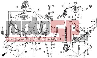 HONDA - XL650V (ED) TransAlp 2003 - Body Parts - FUEL TANK - 17446-ML7-710 - CLAMP, TUBE