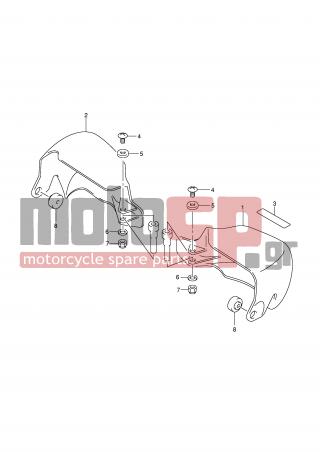 SUZUKI - AN400 (E2) Burgman 2007 - Body Parts - KNUCKLE COVER (AN400Z/ZA) - 57341-14G01-YWG - COVER, KNUCKLE RH (BROWN)