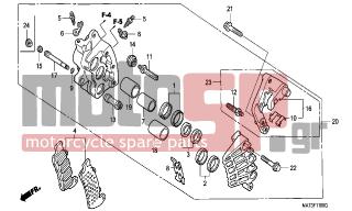 HONDA - CBR1100XX (ED) 2002 - Brakes - FRONT BRAKE CALIPER (R.) - 45107-MAJ-G41 - PISTON A, 22X27