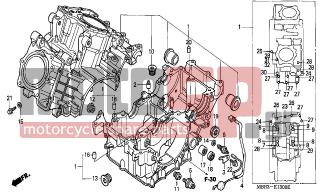 HONDA - VTR1000F (ED) 2002 - Engine/Transmission - CRANKCASE - 32111-MBB-000 - SUB CORD, ENGINE