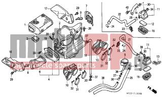 HONDA - CBR1000F (ED) 1999 - Engine/Transmission - AIR CLEANER - 17259-MS2-000 - DUCT, L. RR. IN.