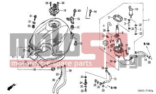 HONDA - CBR600F (ED) 2004 - Body Parts - FUEL TANK - 91405-PD1-004 - CLAMP, TUBE(D12)
