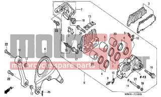 HONDA - VFR800 (ED) 2000 - Brakes - REAR BRAKE CALIPER - 90135-MAJ-G41 - BOLT, FLANGE, 8X45