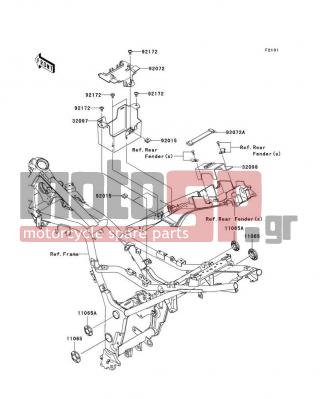 KAWASAKI - NINJA® 250R 2011 -  - Frame Fittings - 11065-0262-18T - CAP,SWING ARM BRACKET,BLACK