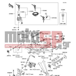 KAWASAKI - NINJA® 250R 2011 -  - Ignition Switch/Locks/Reflectors - 130BA0610 - BOLT-FLANGED,6X10