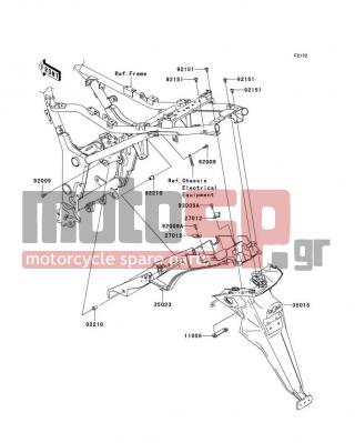 KAWASAKI - NINJA® 250R 2011 - Body Parts - Rear Fender(s) - 11055-1181 - BRACKET,TAIL LAMP