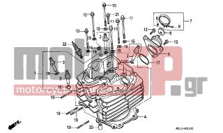 HONDA - XR600R (ED) 1997 - Engine/Transmission - CYLINDER HEAD - 16211-MN1-671 - INSULATOR, CARBURETOR