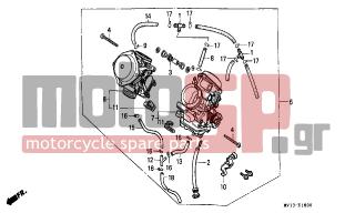HONDA - XRV750 (IT) Africa Twin 1992 - Engine/Transmission - CARBURETOR (ASSY.) - 16169-MM9-621 - STAY COMP., WIRE