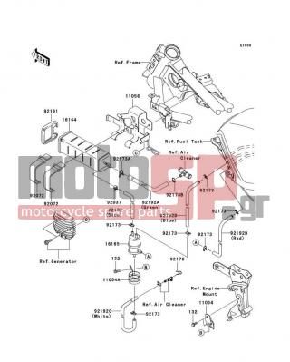 KAWASAKI - NINJA® 250R 2011 - Body Parts - Fuel Evaporative System(CA) - 92173-0197 - CLAMP,11.5MM