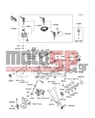 KAWASAKI - NINJA® 250R 2011 -  - Ignition Switch/Locks/Reflectors - 55020-0554 - GUARD,SEAT LOCK
