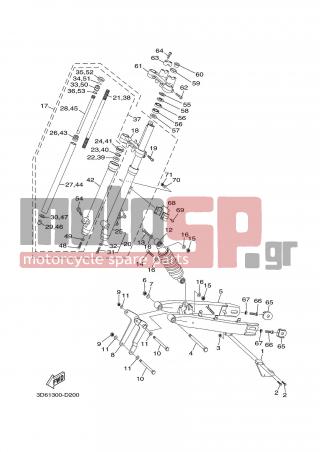 YAMAHA - XT125R (EUR) 2005 - Suspension - FRONT & REAR SUSPENSION - 3D6-F3151-00-00 - Spring, Rebound