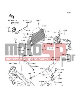 KAWASAKI - NINJA® 250R 2011 - Engine/Transmission - Radiator - 130BB0625 - BOLT-FLANGED,6X25