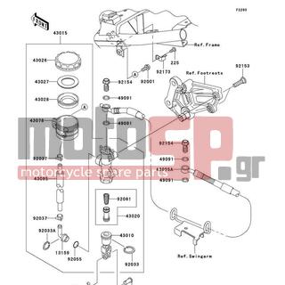 KAWASAKI - NINJA® 250R 2011 -  - Rear Master Cylinder - 92037-1547 - CLAMP,BRAKE HOSE