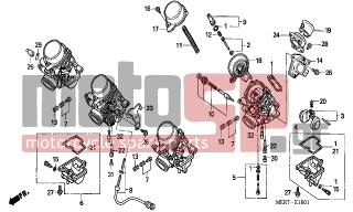 HONDA - CBF600S (ED) 2006 - Engine/Transmission - CARBURETOR (COMPONENT PARTS) - 93892-0501610 - SCREW-WASHER, 5X16