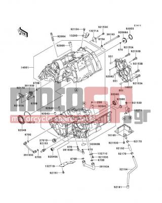 KAWASAKI - NINJA® 650R 2011 - Engine/Transmission - Crankcase - 92153-1414 - BOLT,SOCKET,6X8
