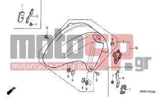 HONDA - CBR600FR (ED)  2001 - Body Parts - FRONT FENDER - 61105-MBW-D20 - RUBBER A, FR. FENDER