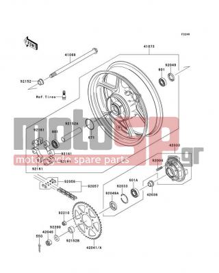 KAWASAKI - NINJA® 650R 2011 -  - Rear Wheel/Chain - 42041-0087 - SPROCKET-HUB,46T