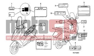 HONDA - FES125 (ED) 2004 - Body Parts - CAUTION LABEL  (FES1253-5)(FES1503-5) - 87560-MZ0-670 - LABEL, DRIVE