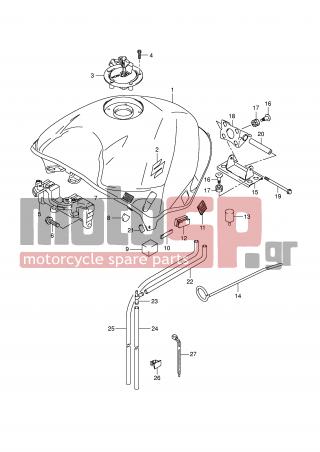 SUZUKI - GSR600A (E2) 2008 - Body Parts - FUEL TANK (MODEL K7) - 51861-21D00-000 - MULDING, LH