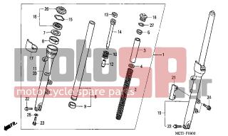HONDA - CBF500A (ED) ABS 2006 - Suspension - FRONT FORK - 51440-MER-D01 - PIPE, SEAT