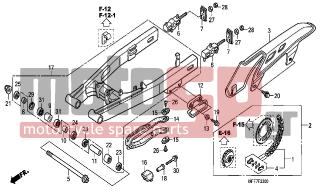 HONDA - XL700VA (ED)-ABS TransAlp 2008 - Frame - SWINGARM - 93901-25080- - SCREW, TAPPING, 5X8