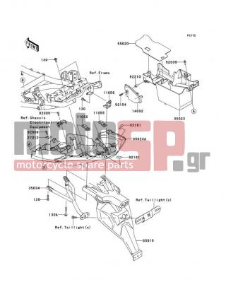 KAWASAKI - VERSYS® 2011 - Body Parts - Rear Fender(s) - 14092-0174 - COVER,SWITCH MAINTE.