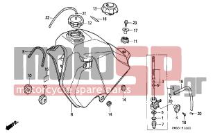 HONDA - NX250 (ED) 1993 - Body Parts - FUEL TANK - 95002-02100- - CLIP, TUBE (B10)