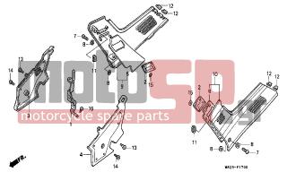 HONDA - CBR1000F (ED) 1991 - Body Parts - SIDE COVER - 64507-MN4-000 - STUD, 6X14
